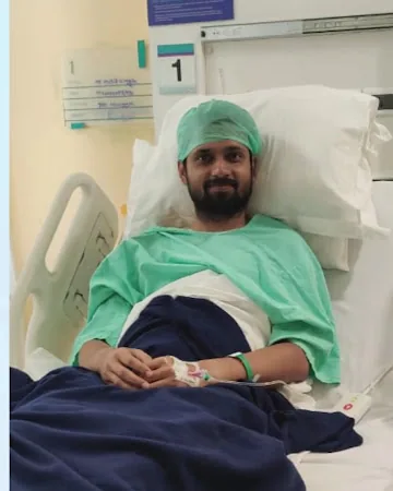 Post-surgery patient beginning recovery